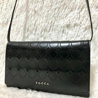 トッカ(TOCCA)の美品　TOCCA トッカ　長財布　ショルダー　レザー　パンチング　透かし柄(財布)