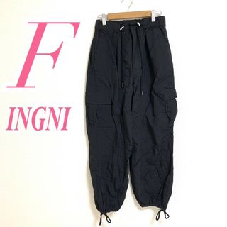 イング(INGNI)のイング Ｆ カーゴパンツ カジュアルコーデ ポケット  ロング丈  ブラック(カジュアルパンツ)