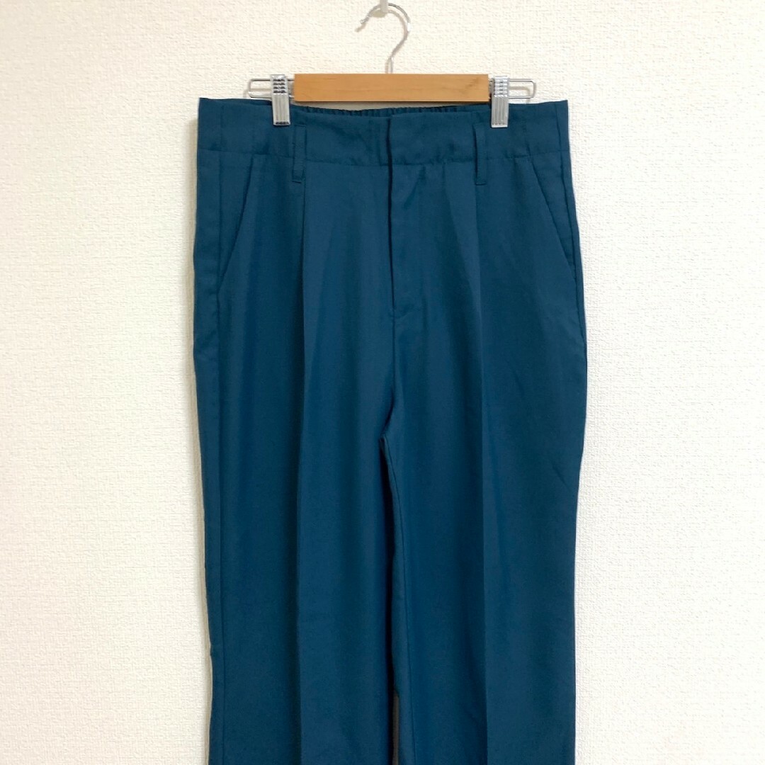 アプレジュールミニョン XL ワイドパンツ きれいめ オフィスカジュアル ブルー レディースのパンツ(カジュアルパンツ)の商品写真
