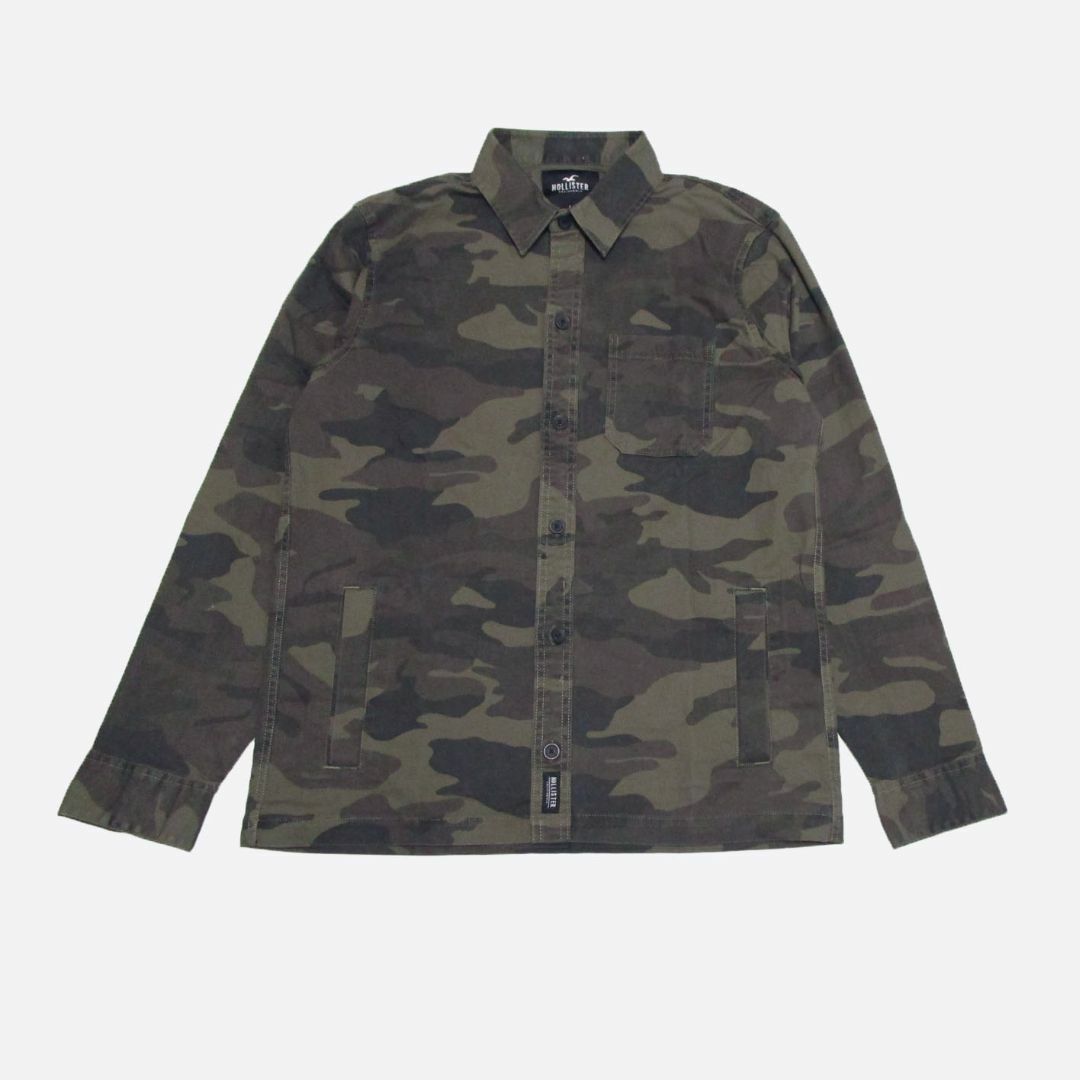 Hollister(ホリスター)の★新品★ホリスター★アップリケロゴシャツジャケット (Camouflage/L) メンズのジャケット/アウター(カバーオール)の商品写真