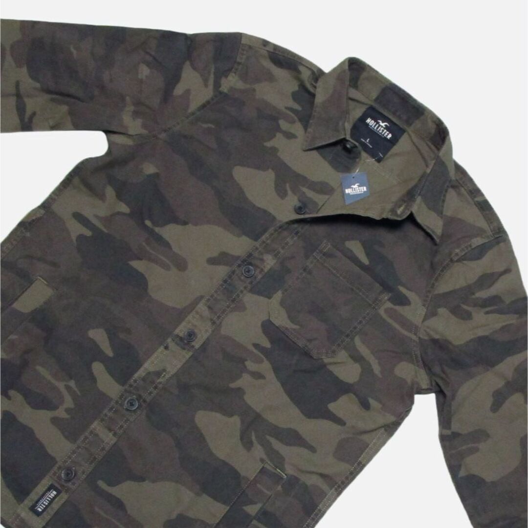 Hollister(ホリスター)の★新品★ホリスター★アップリケロゴシャツジャケット (Camouflage/L) メンズのジャケット/アウター(カバーオール)の商品写真