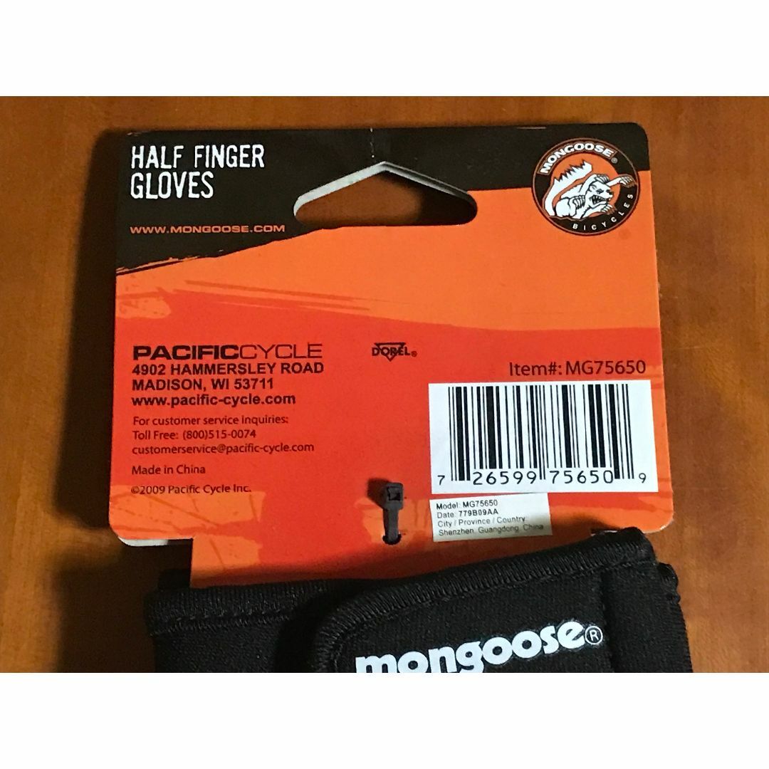 mongoose(マングース)のmongoose ハーフフィンガー グローブ S/M マングース BMX MTB スポーツ/アウトドアの自転車(ウエア)の商品写真
