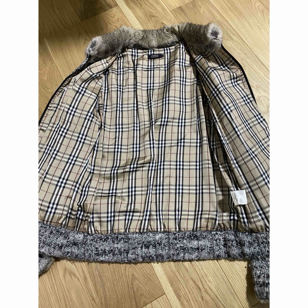 BURBERRY BLACK LABEL(バーバリーブラックレーベル)のバーバリーブラックレーベル　ラビットファー　ニット メンズのジャケット/アウター(ブルゾン)の商品写真