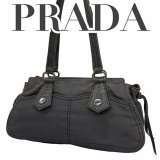 プラダ(PRADA)のPRADA プラダ　C5 肩掛け　トートバッグ　ショルダーバッグ　黒　デニム(ショルダーバッグ)