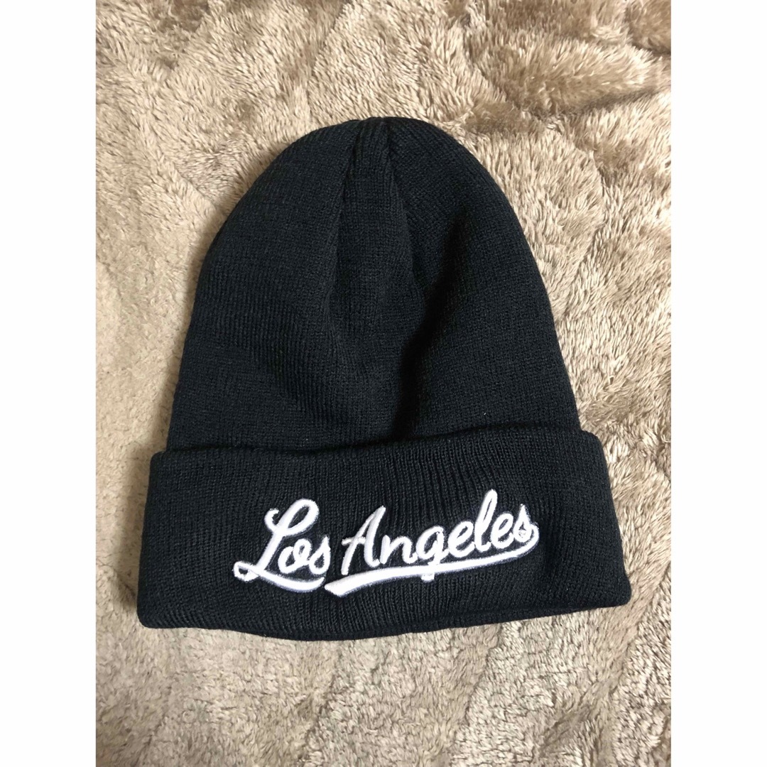 ニット帽  LA ロサンゼルス ブラック メンズの帽子(ニット帽/ビーニー)の商品写真