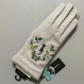 Atsuko Matano - マタノアツコ 手袋 冬用 ねこ 花柄 リボン 刺繍