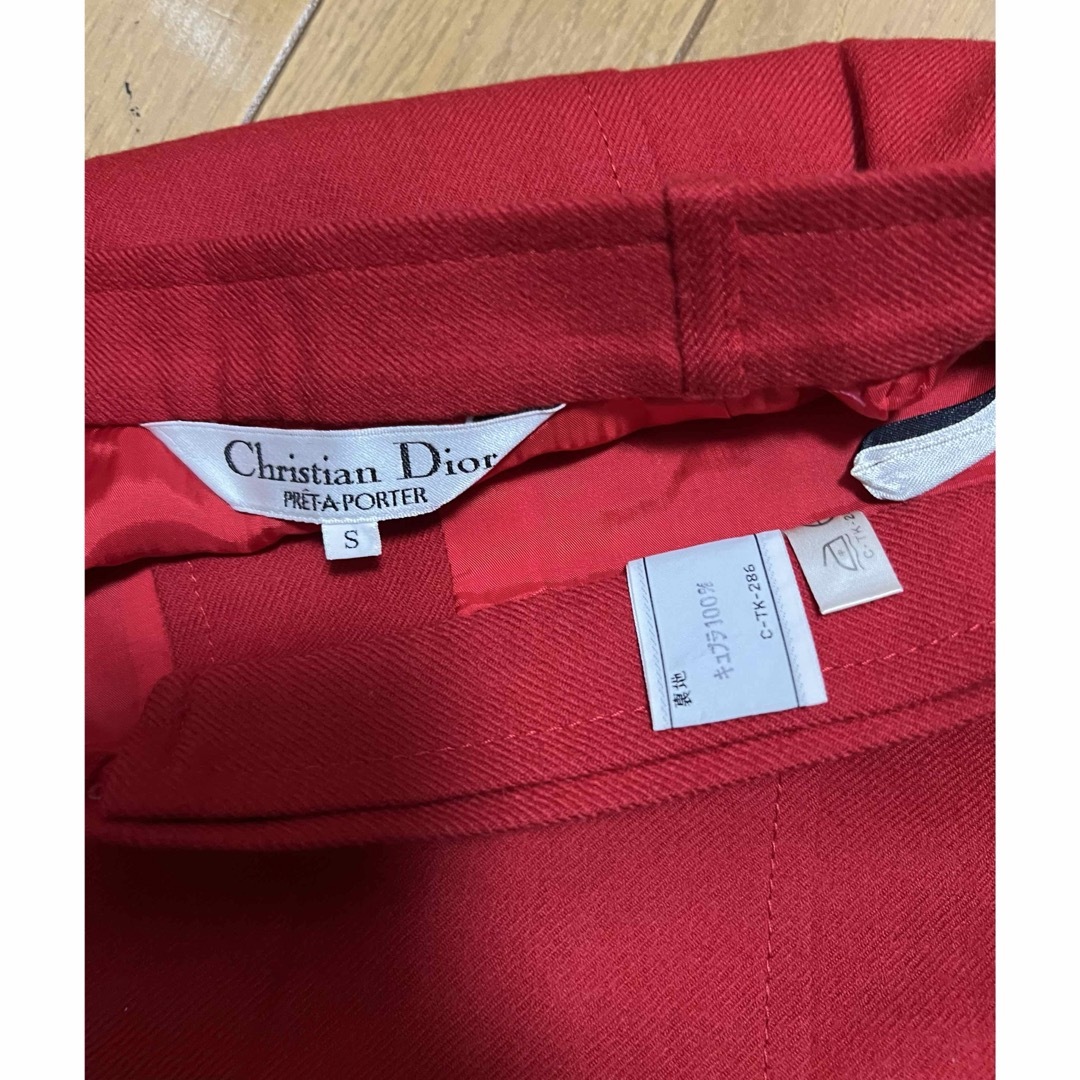 Christian Dior(クリスチャンディオール)のクリスチャンディオール　スカート  赤　巻きスカート レディースのスカート(ひざ丈スカート)の商品写真