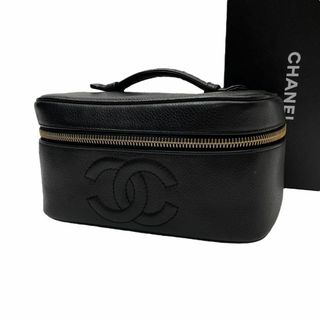 シャネル(CHANEL)のシャネル キャビアスキン レザー バニティ ポーチ ハンド バッグ ココマーク(その他)