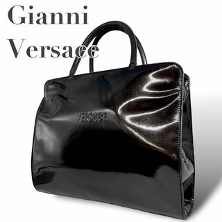 ジャンニヴェルサーチ(Gianni Versace)のジャンニ　ヴェルサーチ　s9 ハンドバッグ　パテントレザー　ブラック　エナメル(ハンドバッグ)