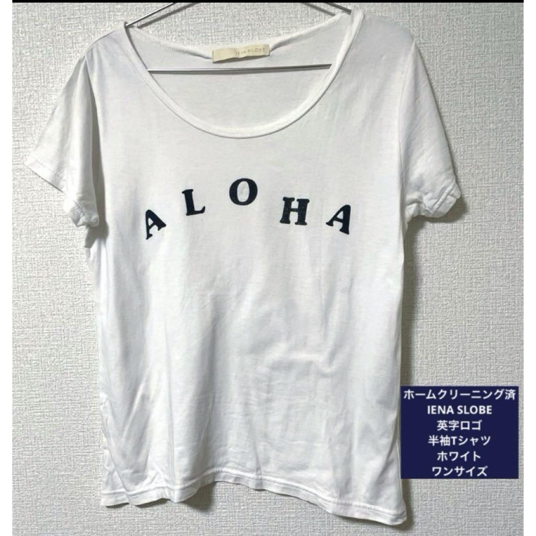 SLOBE IENA(スローブイエナ)のホームクリーニング済　IENA SLOBE英字ロゴ半袖Tシャツ ホワイト フリー レディースのトップス(Tシャツ(半袖/袖なし))の商品写真