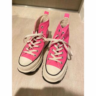 コンバース(CONVERSE)の♡コンバース.厚底.スニーカー.韓国.23.ピンク.NiziU.twice♡(スニーカー)