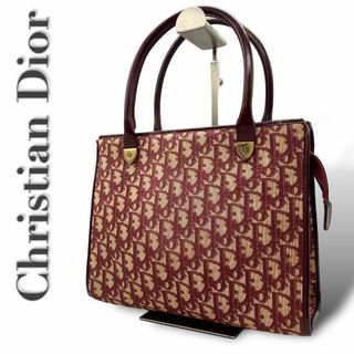 クリスチャンディオール(Christian Dior)のDior ディオール トロッター A2 ハンドバッグ ボルドー　キャンバス　赤(ハンドバッグ)