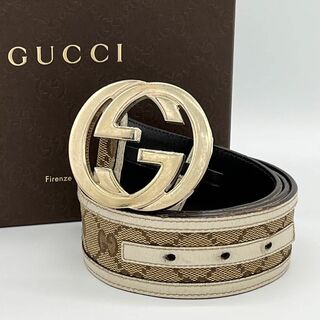 グッチ(Gucci)の✨️美品✨️GUCCI インターロッキング グッチシマ ベルト GG柄 ゴールド(ベルト)