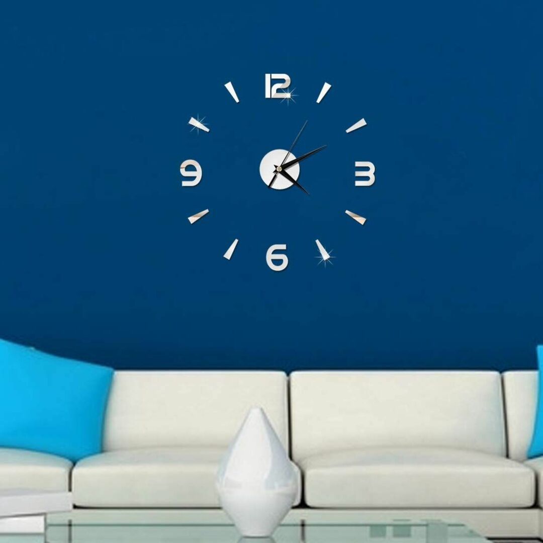 【色: 銀】ウォールクロックステッカー ウォールクロック 掛け時計 壁時計 DI インテリア/住まい/日用品のインテリア小物(置時計)の商品写真