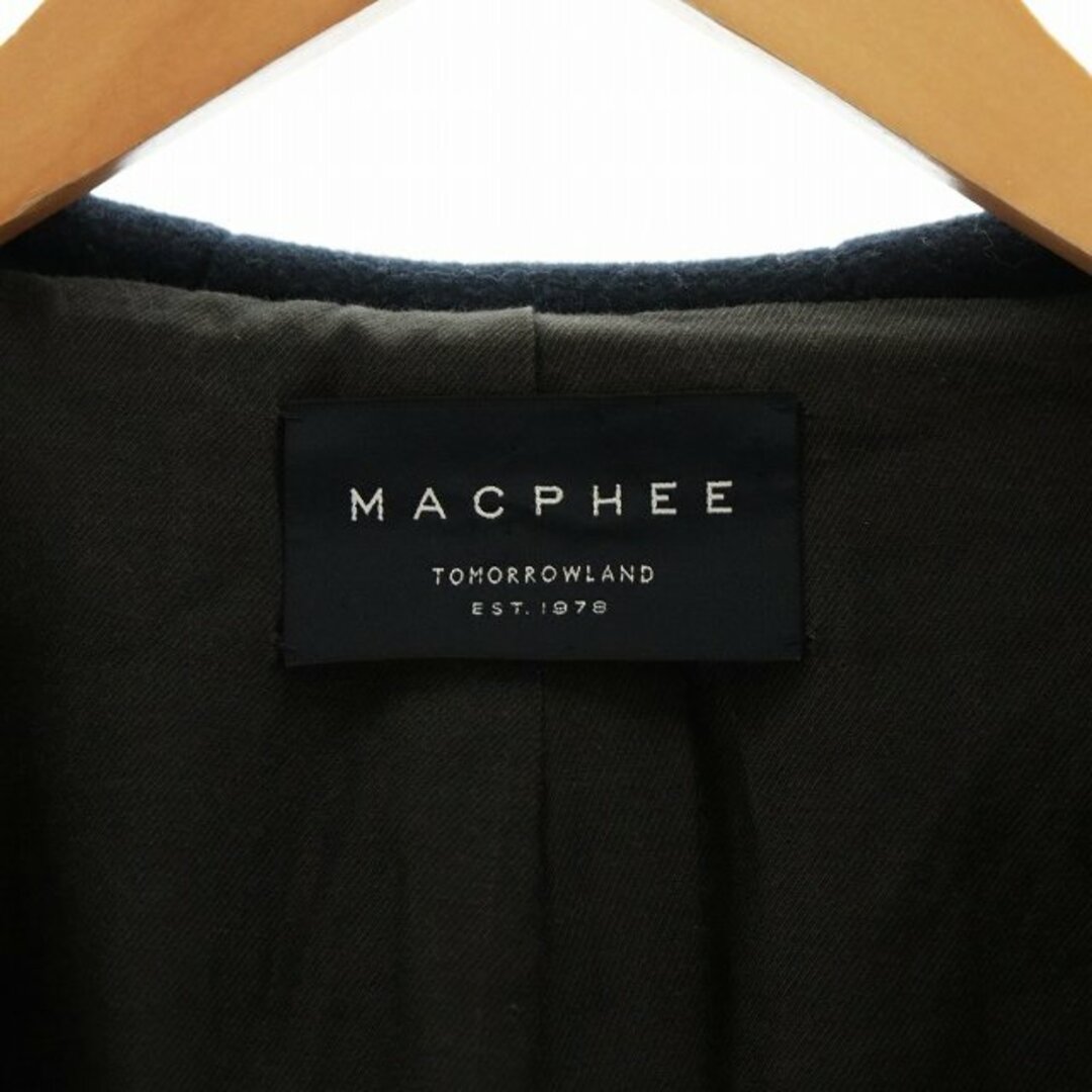 MACPHEE(マカフィー)のマカフィー トゥモローランド フーデットコクーンコート 38 M 紺 レディースのジャケット/アウター(その他)の商品写真