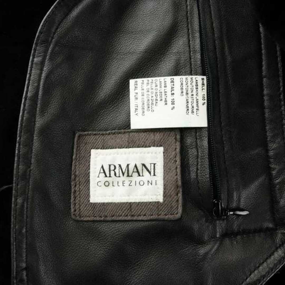 ARMANI COLLEZIONI(アルマーニ コレツィオーニ)のアルマーニ コレツィオーニ ムートンコート レザー ラムスキン ストライプ 48 メンズのジャケット/アウター(その他)の商品写真