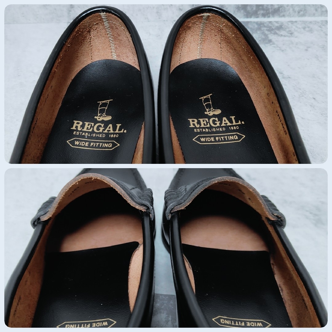 REGAL(リーガル)の【美品】 REGAL コインローファー FH14ABブラック 22.5 EEE レディースの靴/シューズ(ローファー/革靴)の商品写真