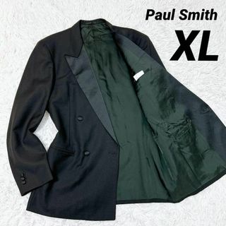 ポールスミス(Paul Smith)の美品★XL★ポールスミス テーラードジャケット タキシード ダブル モヘア混 黒(テーラードジャケット)