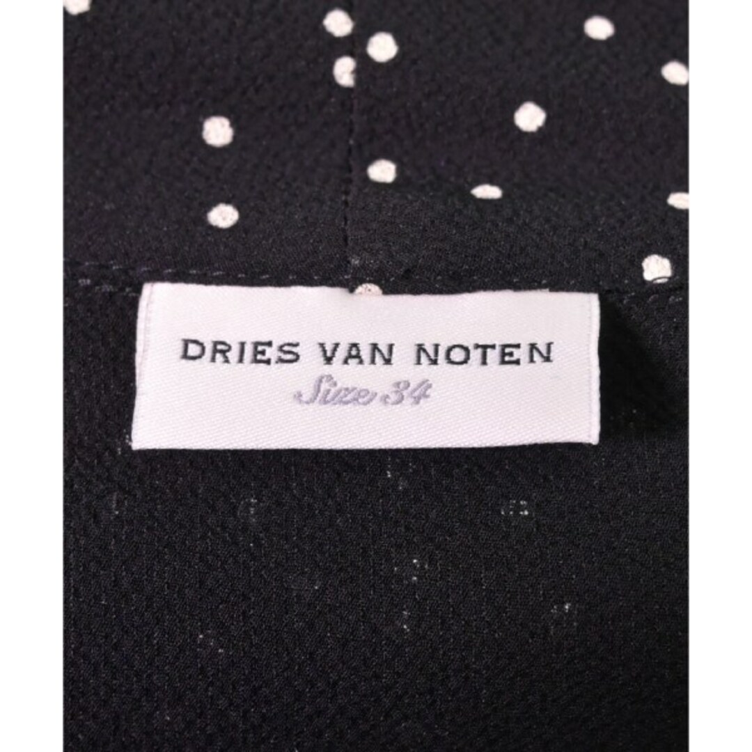 DRIES VAN NOTEN(ドリスヴァンノッテン)のDRIES VAN NOTEN ブラウス 34(XXS位) 黒x白(ドット) 【古着】【中古】 レディースのトップス(シャツ/ブラウス(長袖/七分))の商品写真