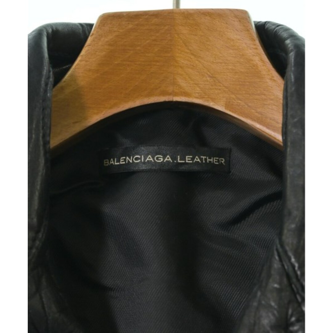 Balenciaga(バレンシアガ)のBALENCIAGA バレンシアガ ライダース 38(S位) 黒 【古着】【中古】 レディースのジャケット/アウター(ライダースジャケット)の商品写真