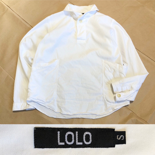 ロロ(LOLO)のLOLO シャツ プルオーバー S 白 長袖 ポケット ロロ(シャツ)