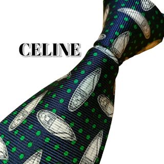 セリーヌ(celine)の★CELINE★　セリーヌ　ネイビー系　総柄　スペイン製(ネクタイ)