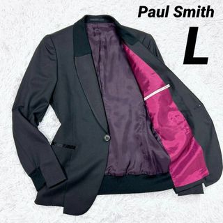 ポールスミス(Paul Smith)の美品★L★ポールスミス テーラードジャケット タキシード シングル1B 黒/紫(テーラードジャケット)