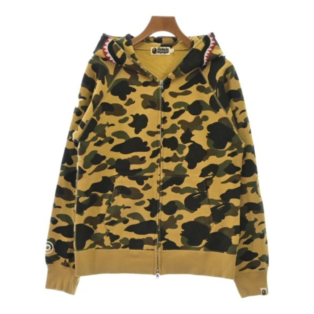 A BATHING APE(アベイシングエイプ)のA BATHING APE パーカー L ベージュ系x黒x茶等(総柄) 【古着】【中古】 メンズのトップス(パーカー)の商品写真