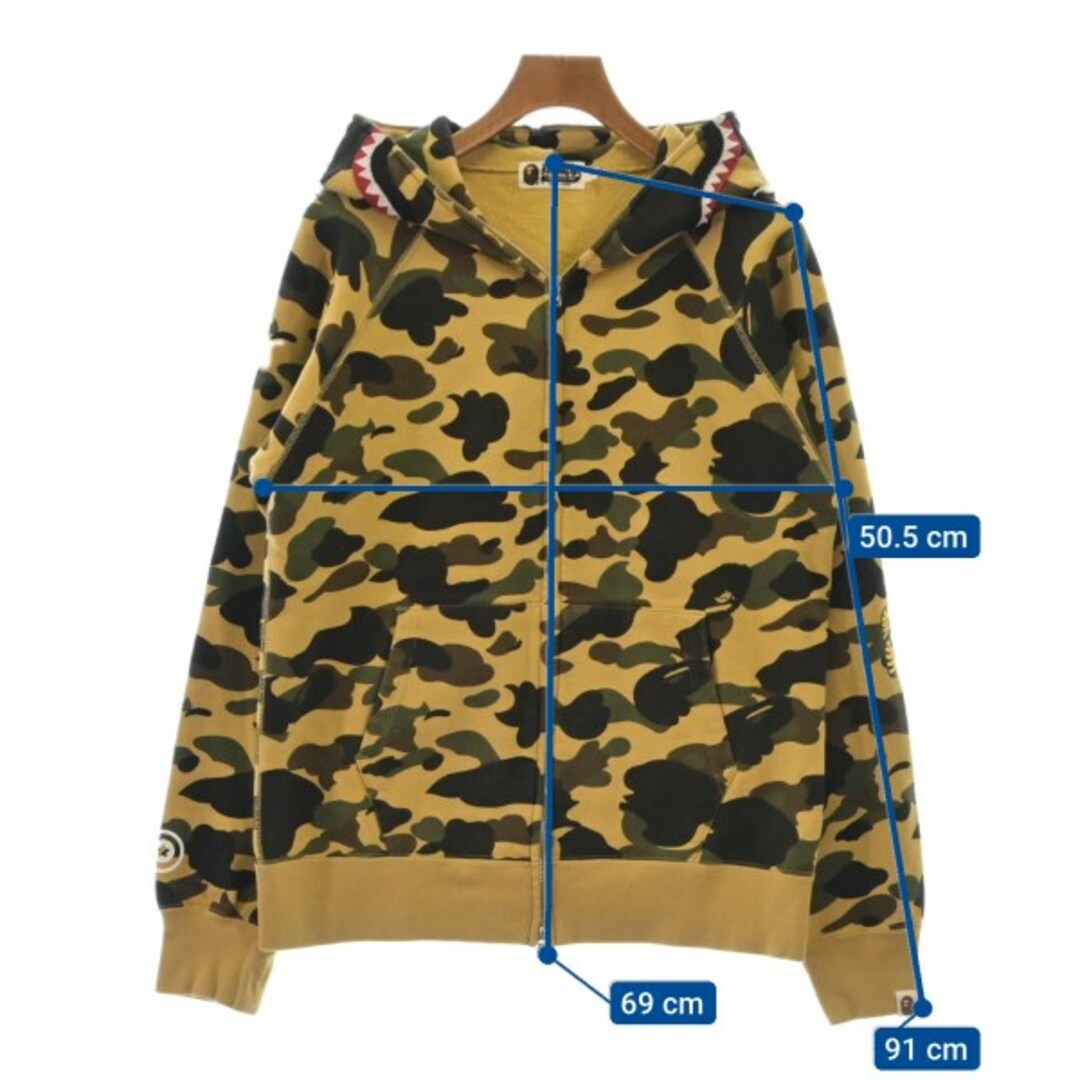 A BATHING APE(アベイシングエイプ)のA BATHING APE パーカー L ベージュ系x黒x茶等(総柄) 【古着】【中古】 メンズのトップス(パーカー)の商品写真