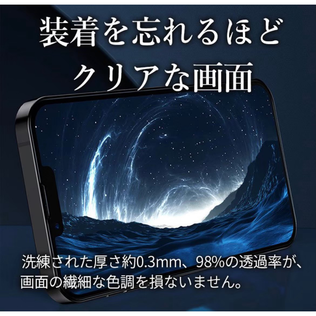 15ProMax　２枚高品質フィルム液晶保護　全面保護強化ガラスフィルム スマホ/家電/カメラのスマホアクセサリー(保護フィルム)の商品写真