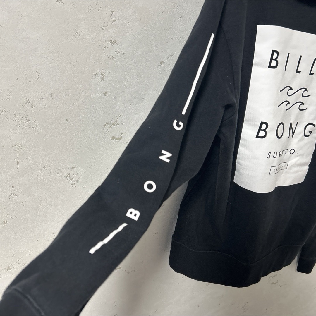 billabong - ビラボン バックプリント フードパーカー M 黒 スウェット