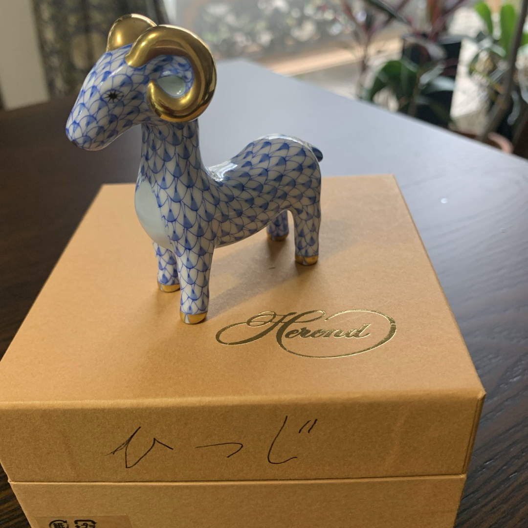 Herend - ☆お値下げ☆ヘレンド 干支ものがたり 羊 (ブルー)箱 Herend - ☆お値下げ☆ヘレンド 干支ものがたり 羊 (ブルー)箱
