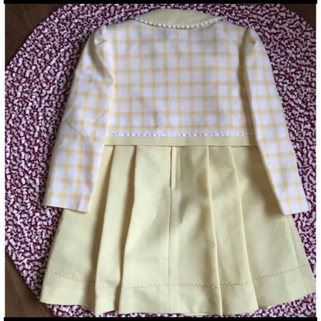 女の子 フォーマル ワンピース ボレロ セット 115 淡色 イエロー キッズ/ベビー/マタニティのキッズ服女の子用(90cm~)(ドレス/フォーマル)の商品写真