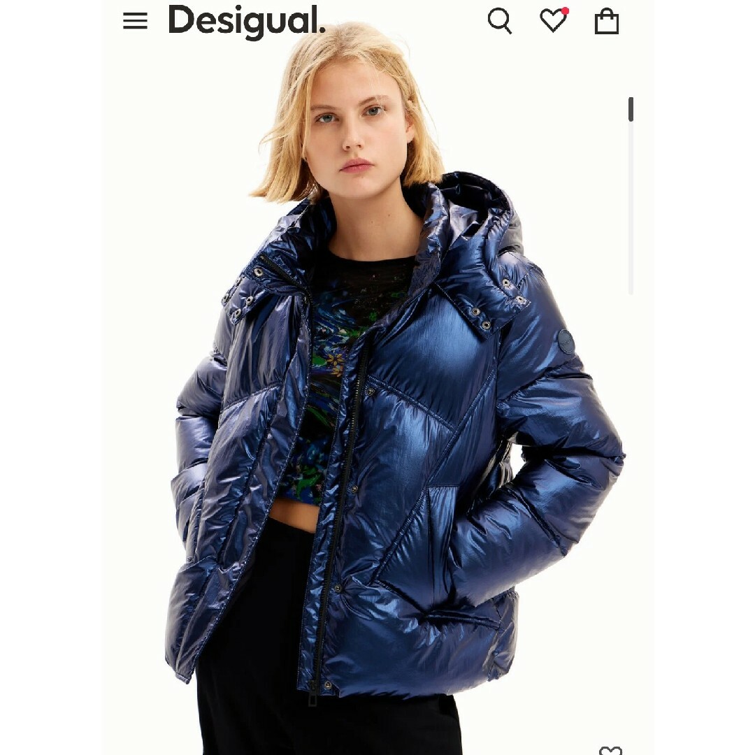 DESIGUAL(デシグアル)のメタリック パデッドジャケット デシグアル レディースのジャケット/アウター(ダウンジャケット)の商品写真