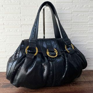 ブルガリ(BVLGARI)の美品 ブルガリ パイソン レザー チャンドラ ハンド トート バッグ ビーゼロ(ハンドバッグ)