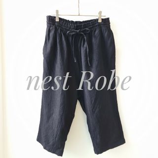 nest Robe - ◆ネストローブ◆　ウールリネンツイルサルエルパンツ　紺　ネイビー　ウエストゴム