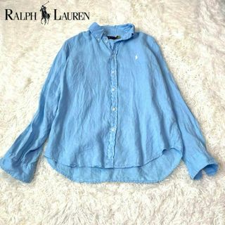 ラルフローレン(Ralph Lauren)のラルフローレン　リネン　シャツ　ブルー　ボタンダウン(シャツ)