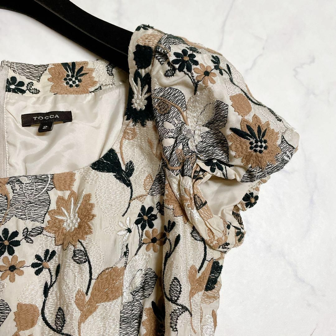 美品꧁TOCCA ꧂豪華花刺繍 ワンピース バルーン サイズ2 日本製 美品꧁TOCCA ꧂豪華花刺繍 ワンピース バルーン サイズ2 日本製