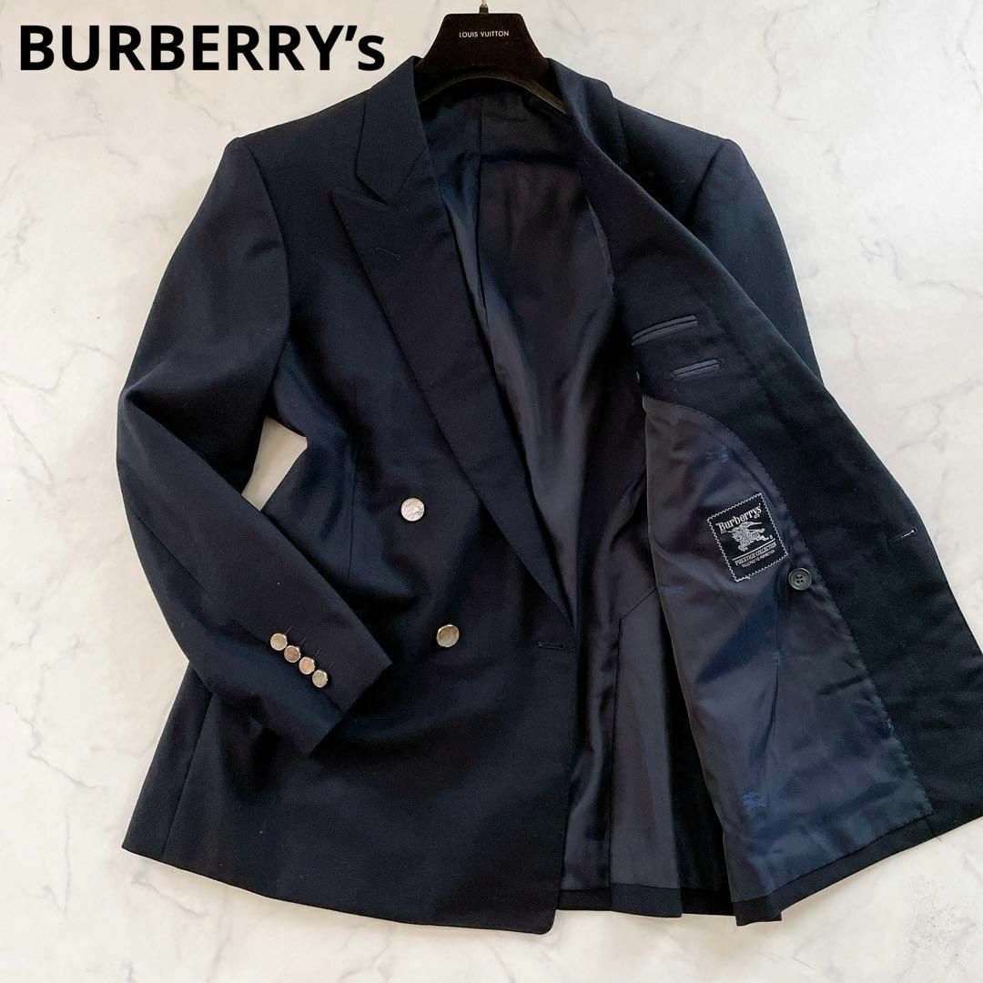 BURBERRY(バーバリー)の美品◆バーバリーズ◆テーラードジャケット　カシミヤ　紺ブレ　金ボタン　AB5 メンズのジャケット/アウター(テーラードジャケット)の商品写真