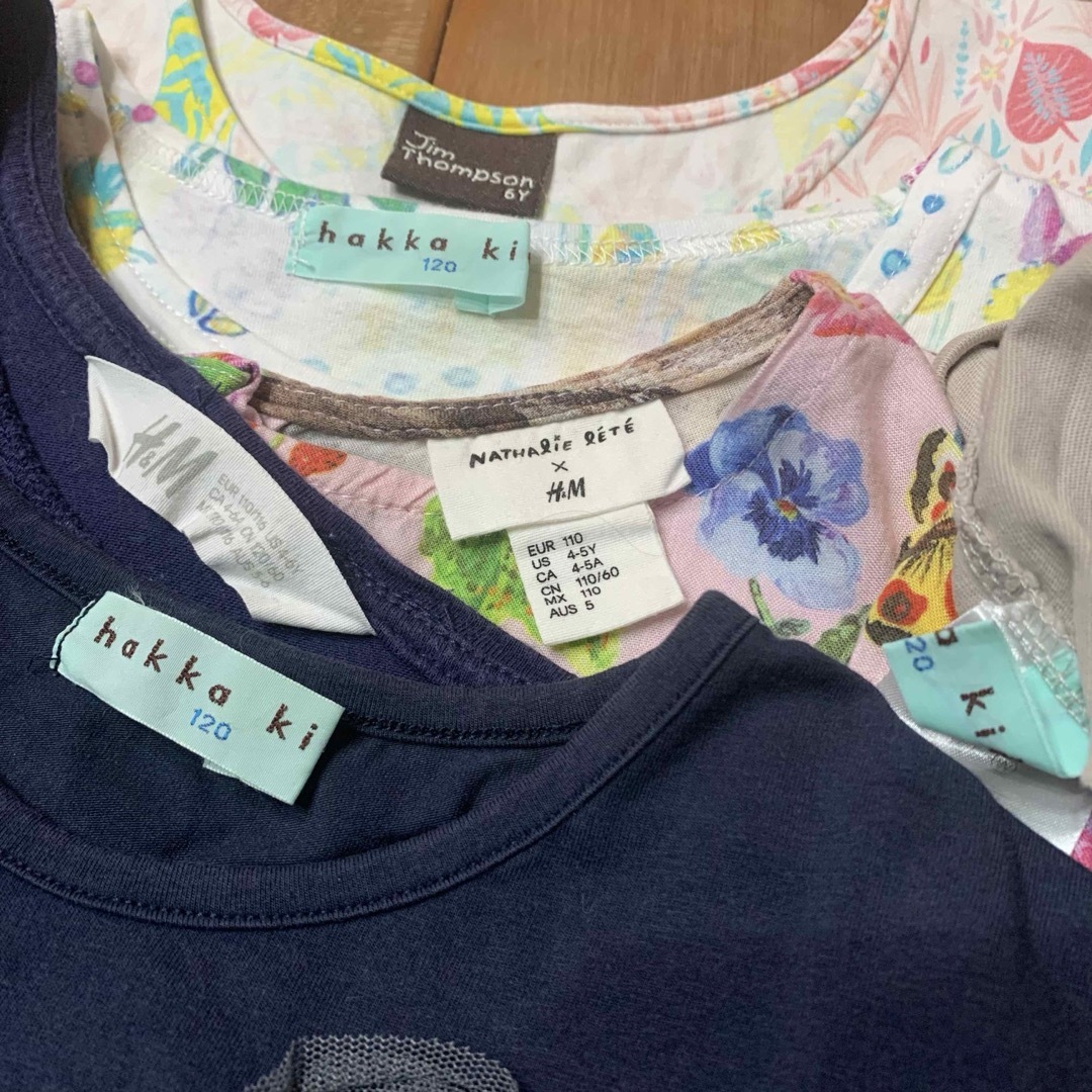 hakka kids(ハッカキッズ)のハッカキッズ H&M 半袖 Tシャツ ワンピース 120 6点セット キッズ/ベビー/マタニティのキッズ服女の子用(90cm~)(ワンピース)の商品写真