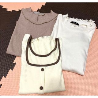 シマムラ(しまむら)のしまむら☆半袖 カットソー☆5分袖 タンクトップ☆セット ノースリーブ☆L(Tシャツ/カットソー(半袖/袖なし))