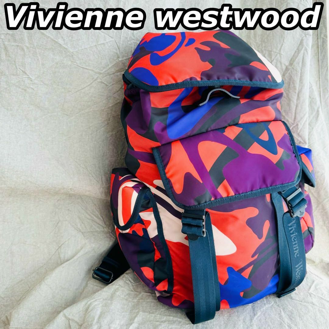 Vivienne Westwood(ヴィヴィアンウエストウッド)のvivienne westwood マルチカラー オーブロゴ バックパック メンズのバッグ(バッグパック/リュック)の商品写真