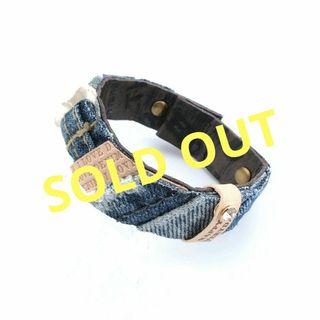 【SOLD OUT】デニム＆レザーのマグネットブレスレット フリル(ブレスレット/バングル)