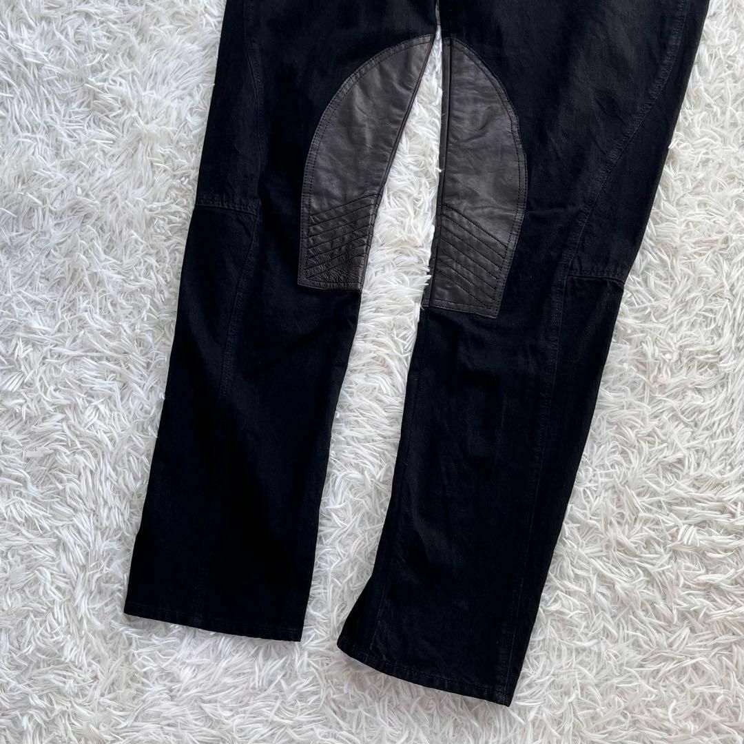 【美品】ラルフローレン ブラック レーベル　デニム パンツ　本革レザー パッチ メンズのパンツ(デニム/ジーンズ)の商品写真
