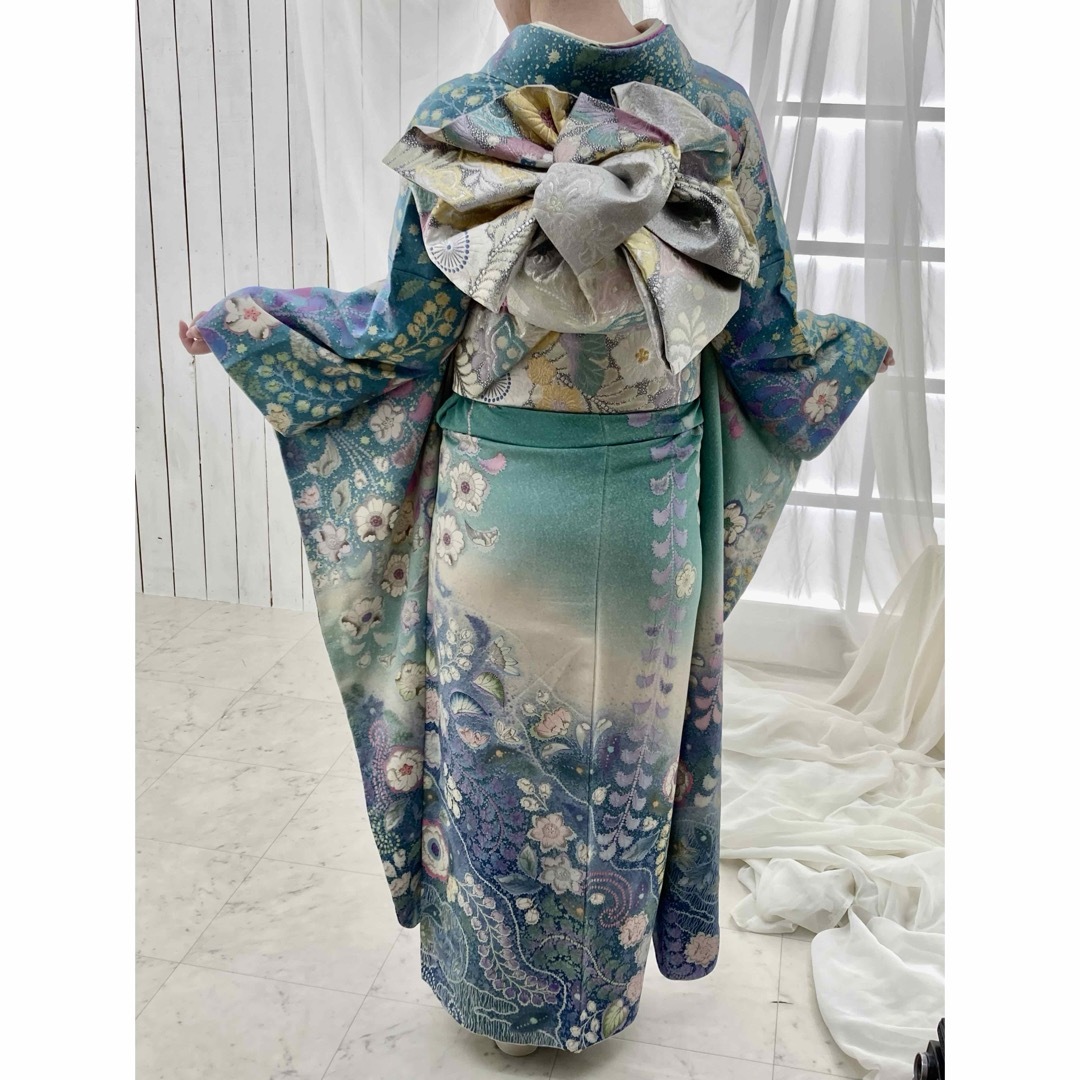 □逸品□辻が花□銀通し□花絞り□正絹振袖フルセット□ □逸品□辻が花□銀通し□花絞り□正絹振袖フルセット□