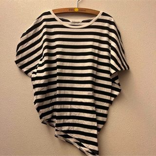 フィス(FITH)の美品FITHボーダーアシメトリーカットソーM(Tシャツ/カットソー)