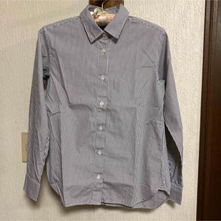 綿100%グレー&ホワイトストライプシャツ(実家保管品)(シャツ/ブラウス(長袖/七分))