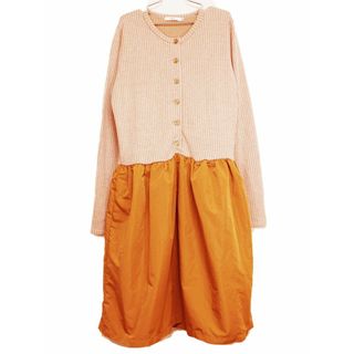 シップス(SHIPS)の【値下げ!】[シップス/SHIPS kids]150cm 長袖ワンピース グレー×キャメル【中古】子供服 キッズ kids ジュニア 女の子 秋 011132 onepi(ワンピース)