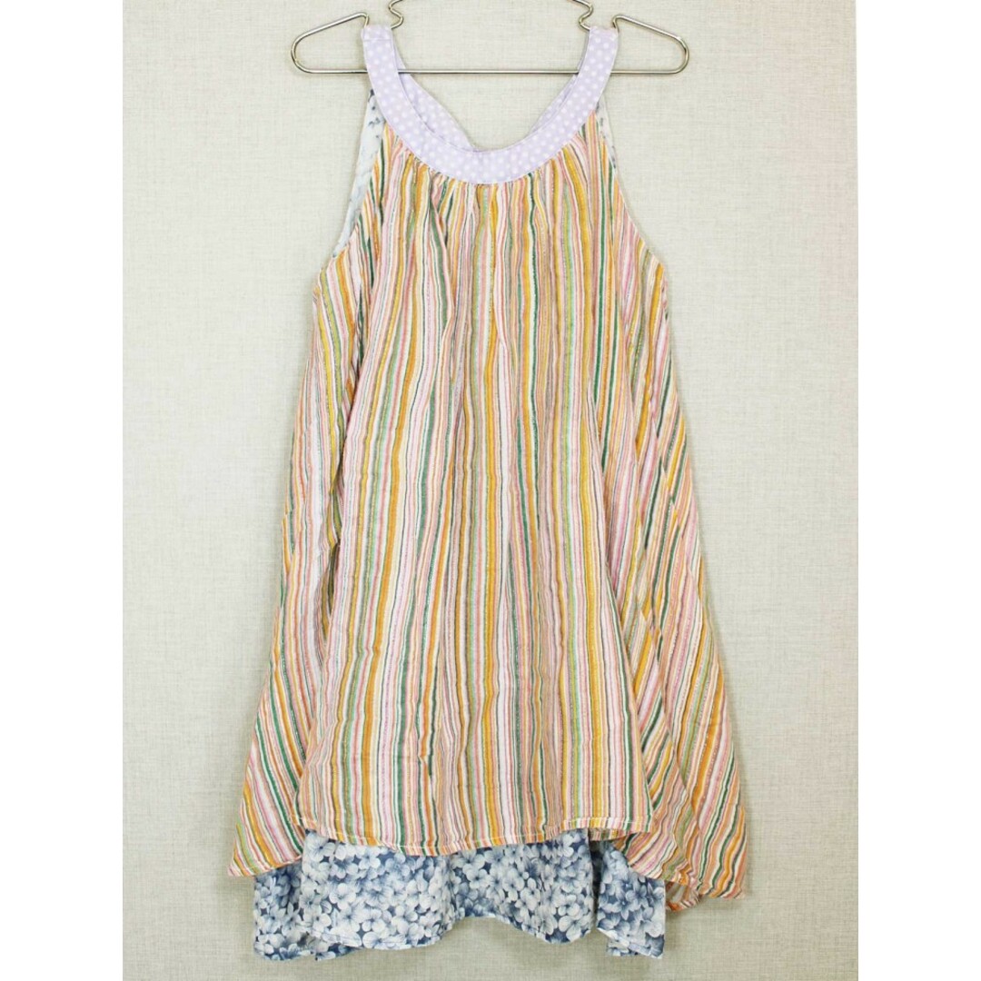 fafa(フェフェ)の[フェフェ/fafa]130cm ノースリーブワンピース ピンク×紫系【中古】子供服 キッズ kids 女の子 夏 925032 onepi キッズ/ベビー/マタニティのキッズ服女の子用(90cm~)(ワンピース)の商品写真