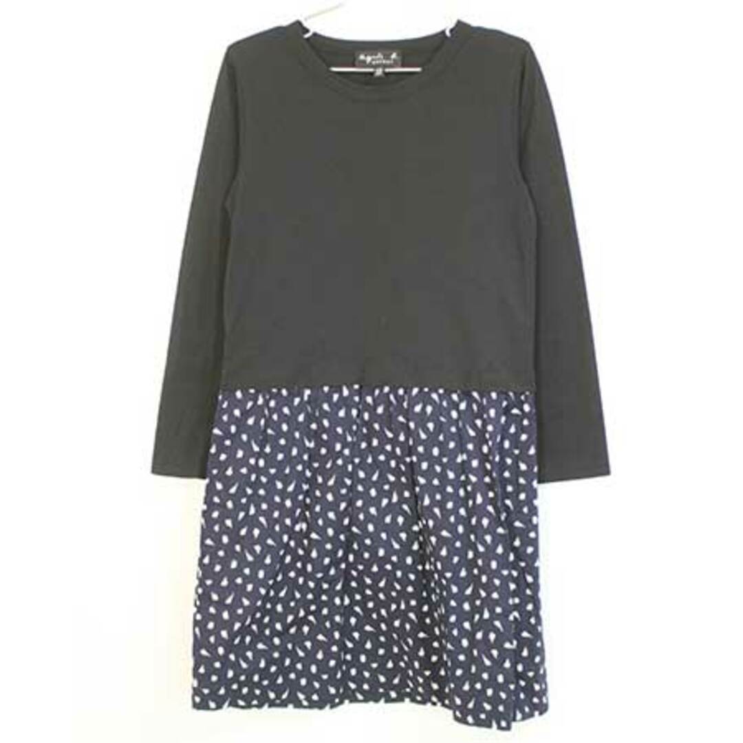 agnes b.(アニエスベー)の【春物 新入荷!】〓アニエスb/アニエスベー/agnes b. ENFANT〓135cm  長袖ワンピース 黒系 子供服 キッズ kids 女の子 春 onepi 103042 キッズ/ベビー/マタニティのキッズ服女の子用(90cm~)(ワンピース)の商品写真